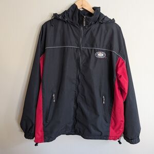 Vintage Cheneral Depoe Bay Oregon Black and Red Windbreaker Jacket size L